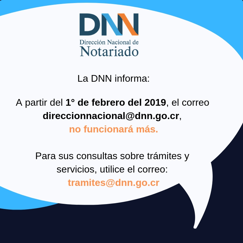 La DNN cambia su correo de trámite y servicios