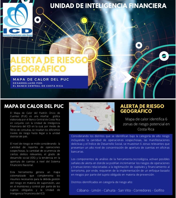 La Unidad de Inteligencia Financiera del ICD, comparte mapa de riesgo geográfico.