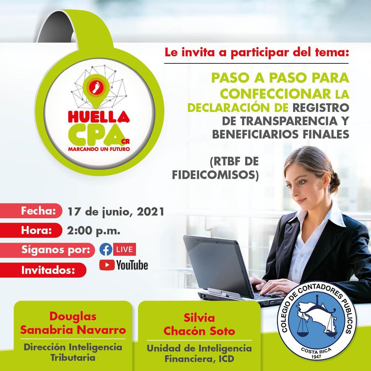 El Instituto Costarricense sobre Drogas (ICD), les invita a participar de la charla: “Paso a paso para confeccionar la declaración de Registro de Transparencia y Beneficiarios Finales”. 