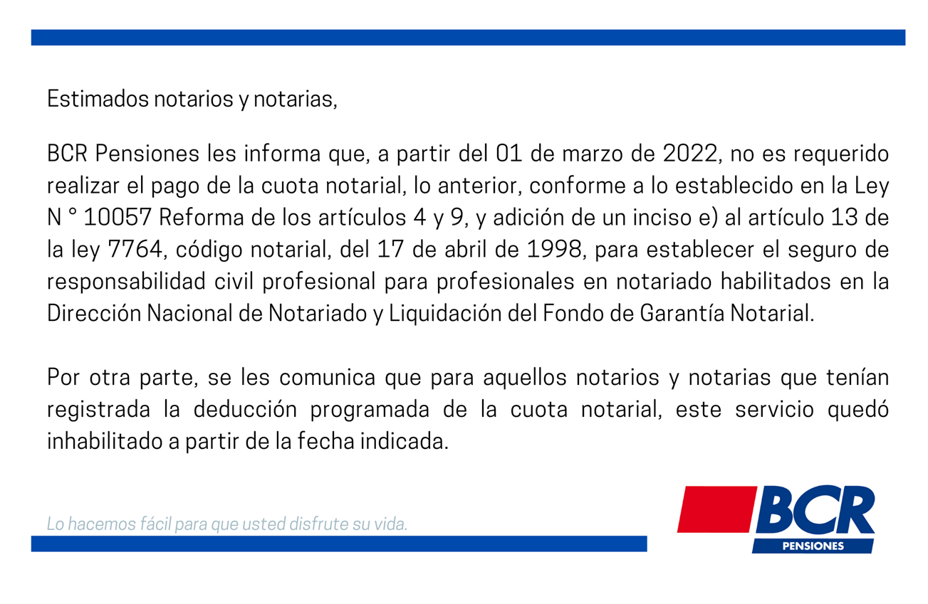 COMUNICADO BCR FGN